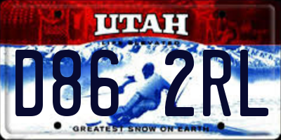 UT license plate D862RL