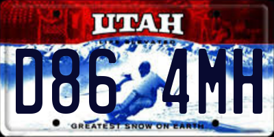 UT license plate D864MH