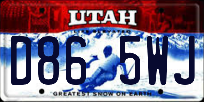 UT license plate D865WJ
