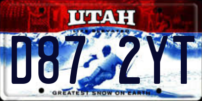 UT license plate D872YT