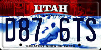 UT license plate D876TS