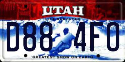 UT license plate D884FO