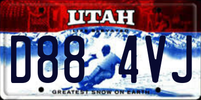 UT license plate D884VJ