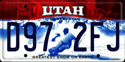 UT license plate D972FJ