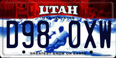 UT license plate D980XW