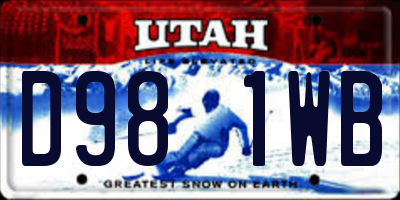 UT license plate D981WB