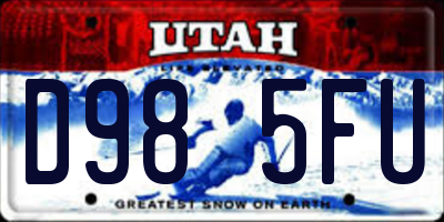 UT license plate D985FU