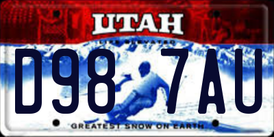 UT license plate D987AU