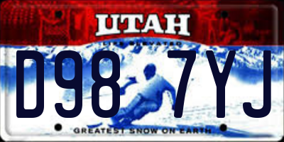 UT license plate D987YJ