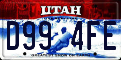 UT license plate D994FE