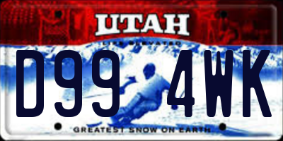 UT license plate D994WK