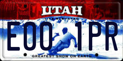 UT license plate E001PR