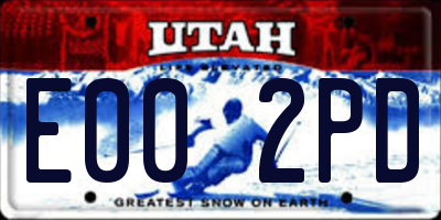 UT license plate E002PD