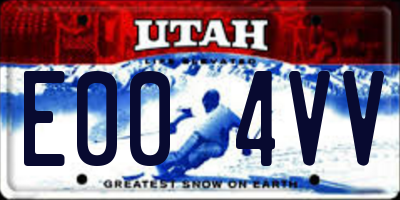UT license plate E004VV