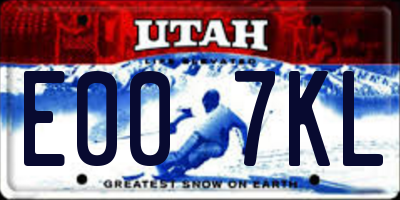 UT license plate E007KL