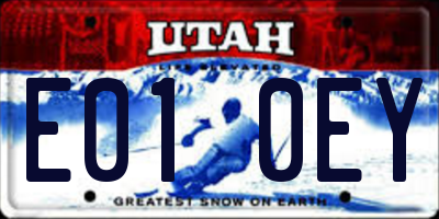UT license plate E010EY