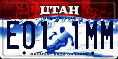 UT license plate E011MM