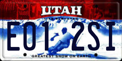 UT license plate E012SI