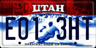 UT license plate E013HT