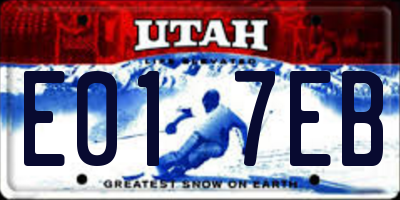 UT license plate E017EB
