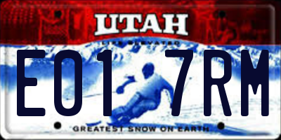 UT license plate E017RM
