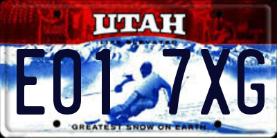 UT license plate E017XG
