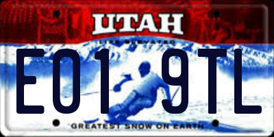 UT license plate E019TL