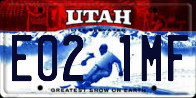 UT license plate E021MF