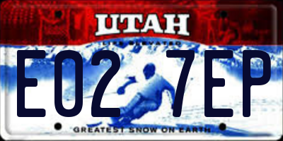 UT license plate E027EP