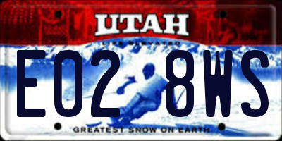 UT license plate E028WS