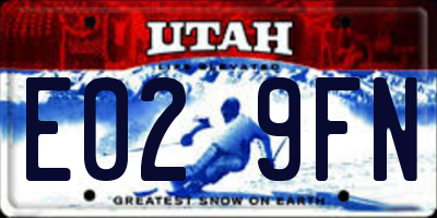 UT license plate E029FN