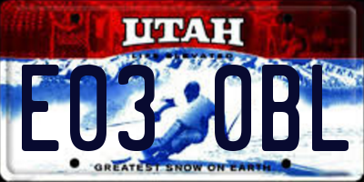 UT license plate E030BL