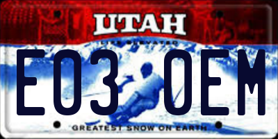 UT license plate E030EM