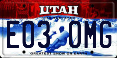 UT license plate E030MG