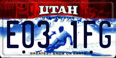 UT license plate E031FG