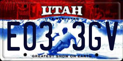 UT license plate E033GV