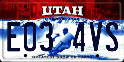 UT license plate E034VS