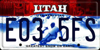 UT license plate E035FS