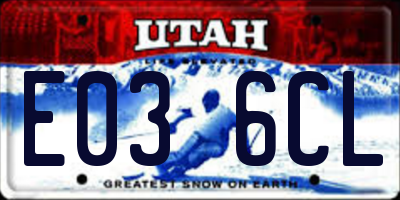 UT license plate E036CL