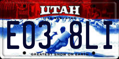 UT license plate E038LI