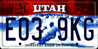 UT license plate E039KG