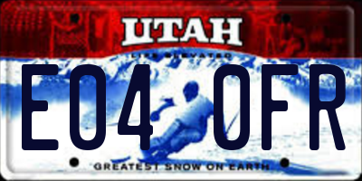 UT license plate E040FR