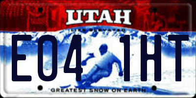 UT license plate E041HT