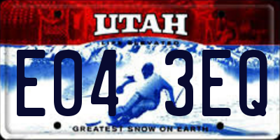 UT license plate E043EQ