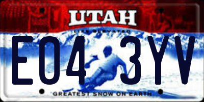 UT license plate E043YV