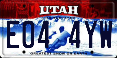 UT license plate E044YW
