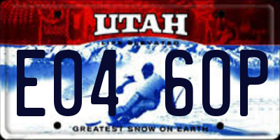 UT license plate E046OP