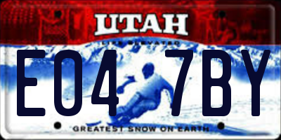 UT license plate E047BY