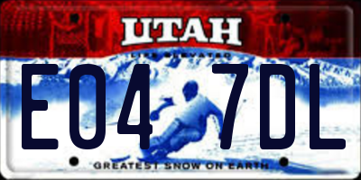 UT license plate E047DL