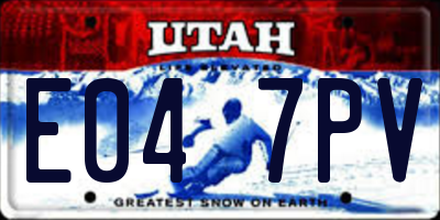 UT license plate E047PV